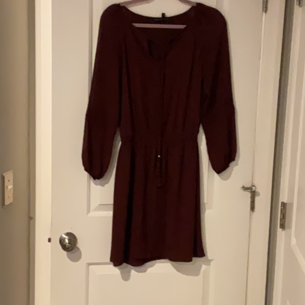 Polyester Cranberry above the knee Dress - Great with boots